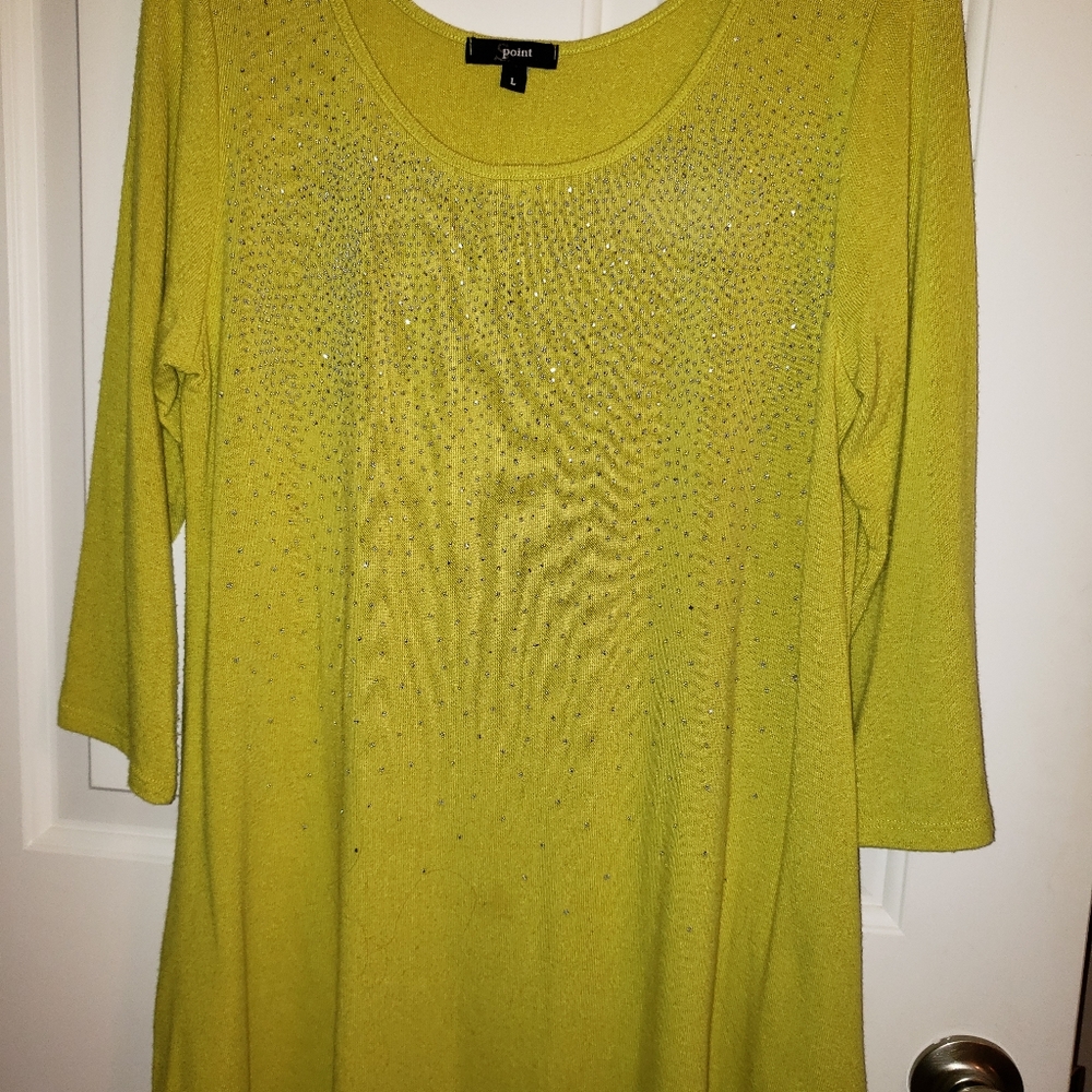 Stretch long top with crystal embellishment